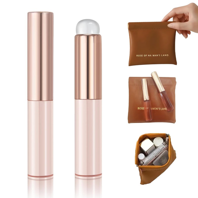 LeMeeOly 2pcs Silicone Lip Brush, Suitable for Even Application of Lipstick Lip Balm Lip Gloss, Soft Silicone Material, Hygienic, Convenient and Easy to Clean, Enhances Lip Care (Prink) - Image 1